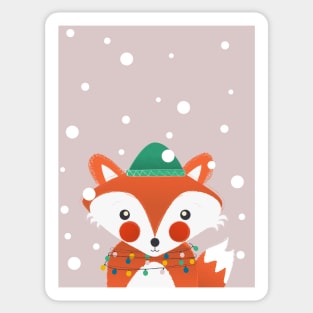 Christmas Fox Sticker